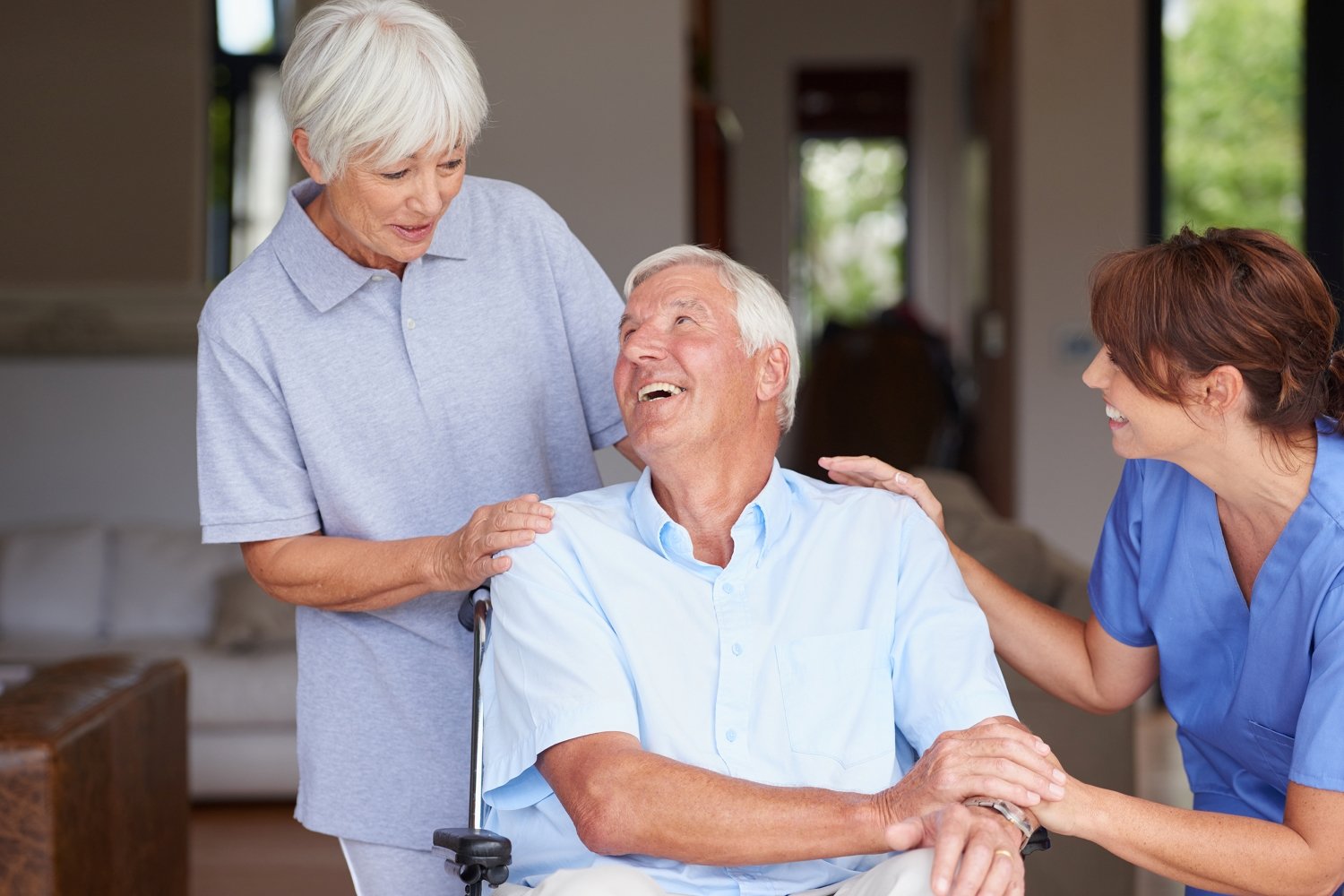 Caregiver with senior